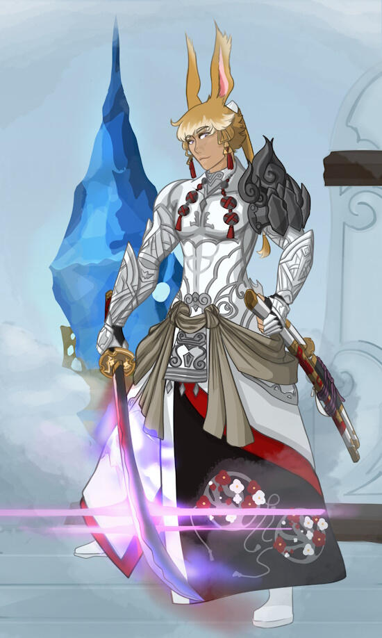 Ash Alarian (Samurai) - by Albie / Barkeep@bluesky / https://x.com/AlbieDraws